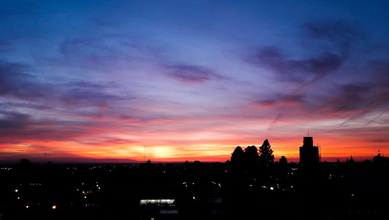 sky, residential district, landscape, romantic sky, orange color, silhouette, building, architecture, parana, 4K, outdoors, dramatic sky, no people, skyscraper