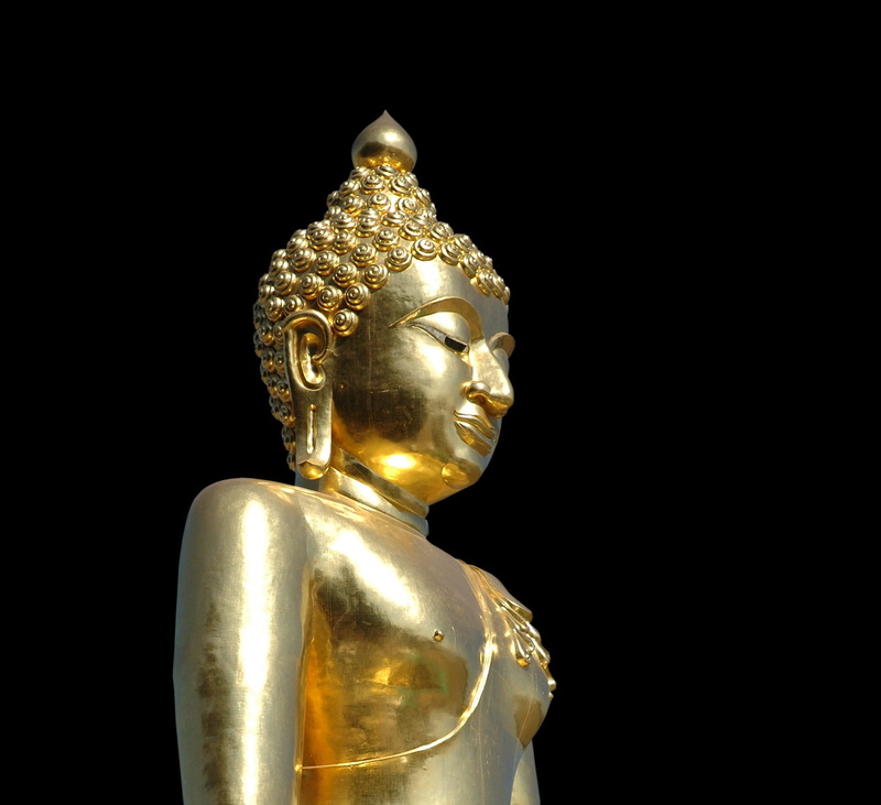creativity, buddha, buddhism, low angle view, studio shot, human representation, buddah, art and craft, belief, thailand, 1080P, indoors, no people, black background