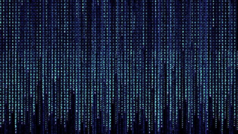 The Matrix, kanji, blue, 1080P