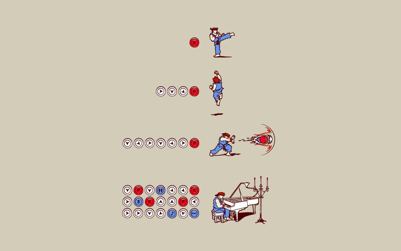 ryu, art, video, x, piano, street, fighter, 720P, hd, hadouken, games, street fighter