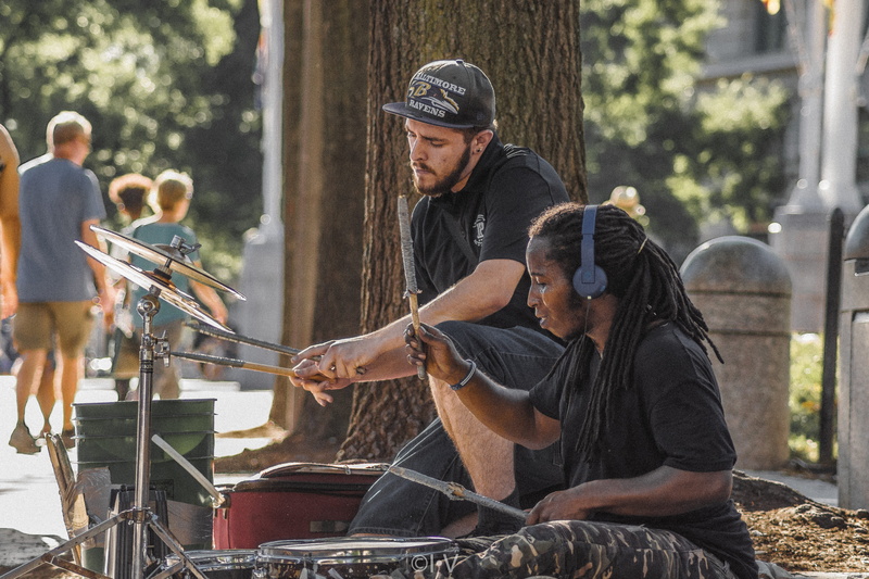 men, outdoors, domestic animals, street, herbivorous, dc, mammal, real people, people, horse, young adult, performance, tree, male, Drums, young men, 5K
