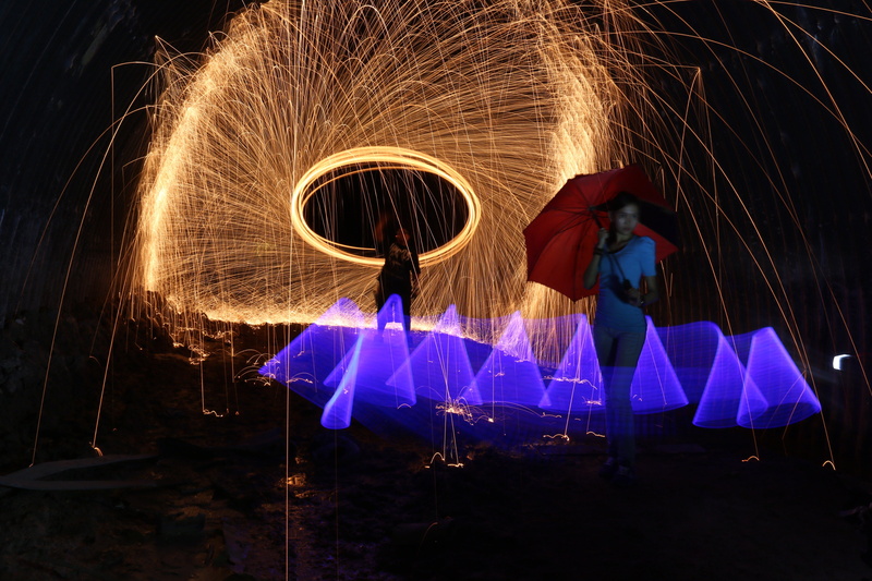 swirl, fire - Natural Phenomenon, creative, performance, burning, spinning, illuminated, time, leisure activity, sparks, standing, steelwool, lightplay