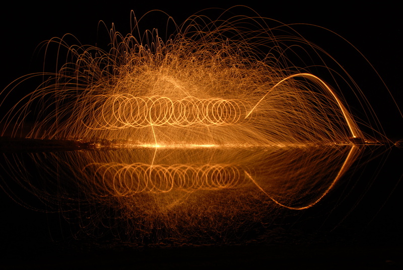 desktop, gold, shape, geometric shape, light - natural phenomenon, no people, flame, sparks, blurred motion, bright, light painting, glowing, wire wool