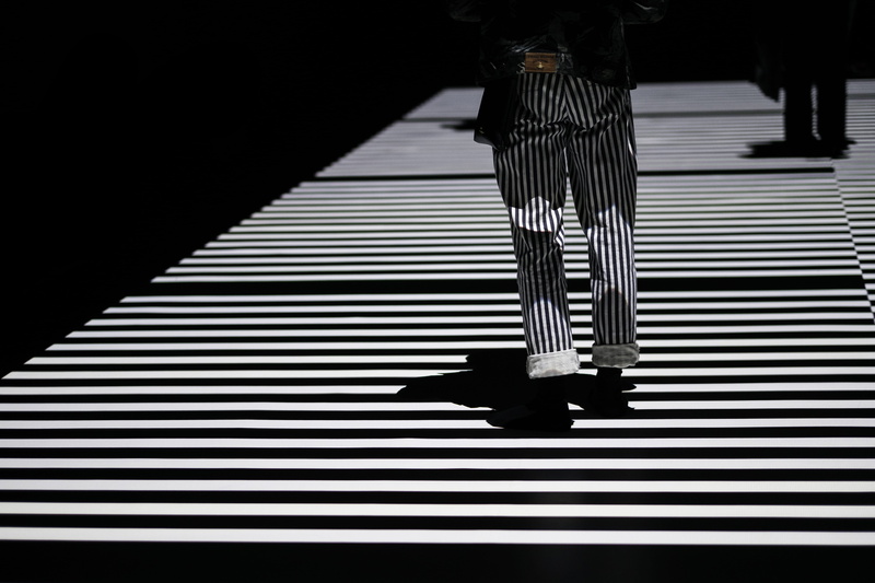 test pattern, sunlight, day, streetscape, street, striped, high angle view, white color, walking, daytime, pedestrian, lane, 5K, crossing, person, line