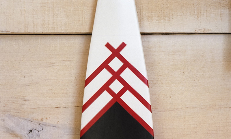 pattern, striped, no people, indoors, montréal, full frame, oar, communication, brown, clark street mercantile, wall - building feature, white color, wood - material