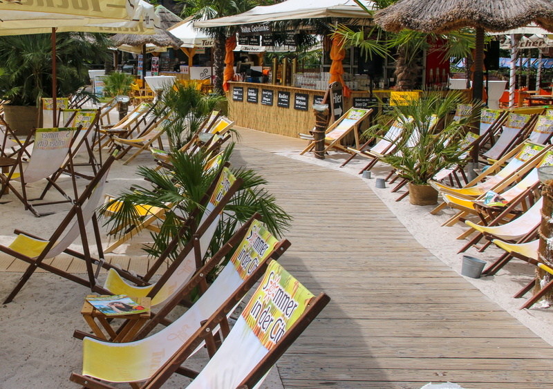 seat, beach, building, vacations, high angle view, 4K, nature, potted plant, chair, tree, sea, table, built structure, no people, empty, restaurant, wood - material