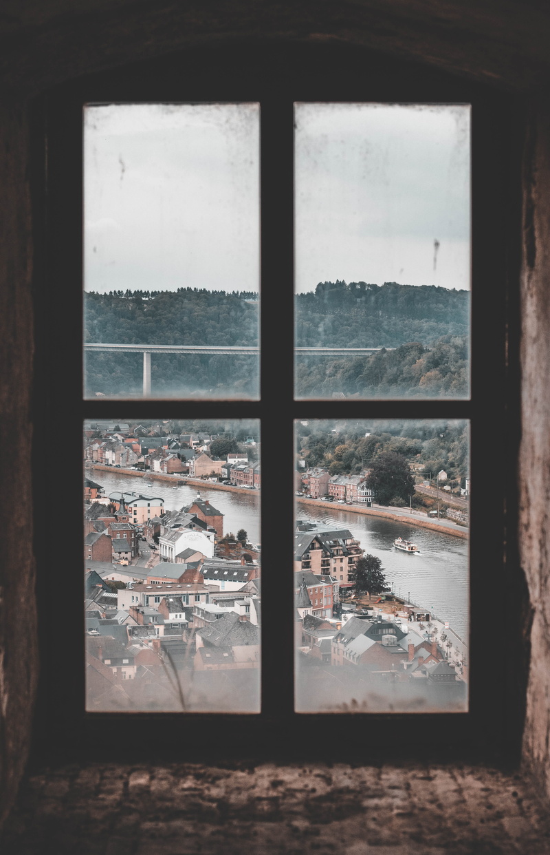 looking Through Window, water, nature, looking out, mobileStock, travel, black, tree, castle, building, cloud - Sky, woodland, river, shadow, traditional design
