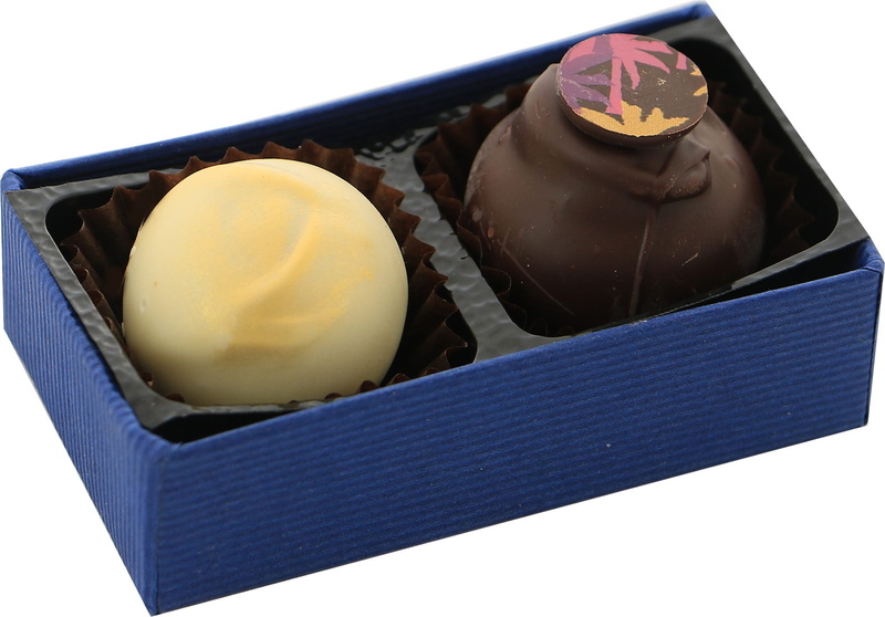 outdoors, praline, food and drink, cocoa, truffles, hat, dessert, box, close-up, two objects, food, assortment, homemade, blue, candy, tasty, gift, still life