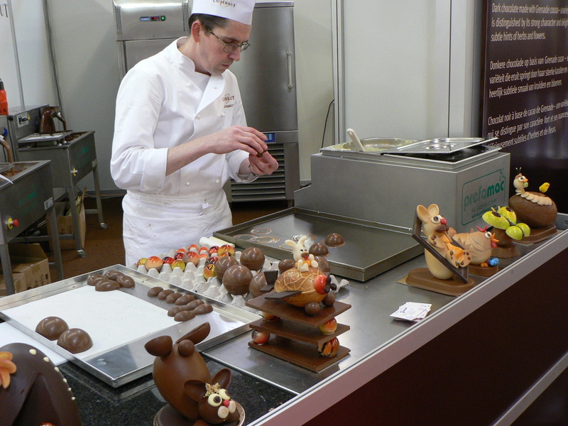 preparation, indoors, gourmet, candy, dessert, kitchen, chocolatier, confection, mid adult, standing, 2K, food, snack, treat, commercial kitchen, technology