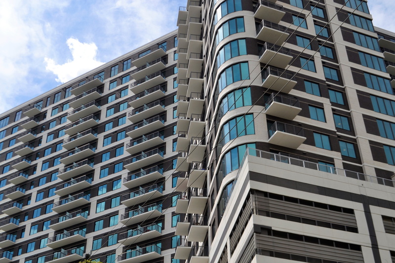 in a row, design, balcony, day, sky, leisure, perspective, travel, repetition, cloud - sky, apartment, outdoors, 4K, architecture, office building exterior