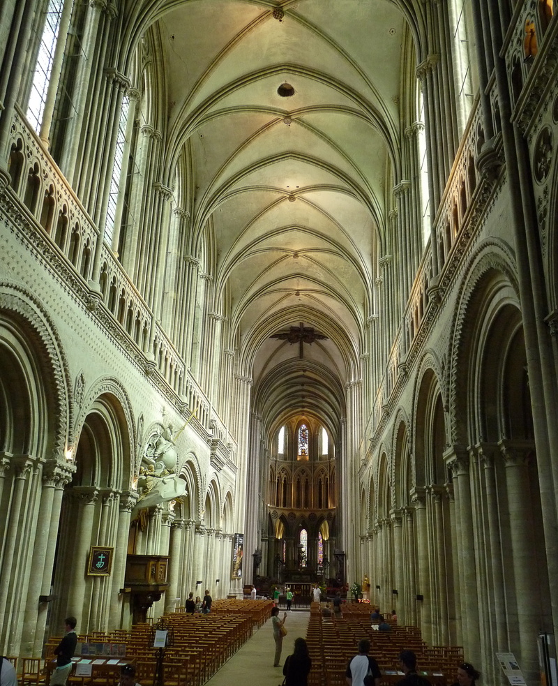 the past, group of people, interior, arched, incidental people, cathedral, spirituality, 2K, indoors, Caen, Cathedral, Bayeux, built structure, place of worship