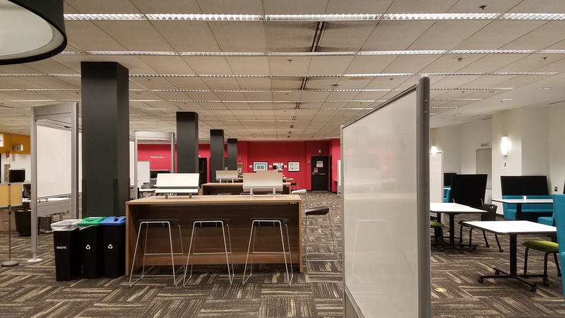 commons, chair, business, domestic room, flooring, cafeteria, Allen, indoors, absence, office, ceiling, no people, space, entrance, door, Library, desk