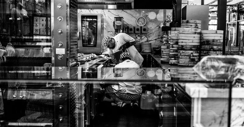 selling, real people, 4K, food and drink, elevator, adult, small business, reflection, screen, studio, indoors, workshop, shopping, display, occupation