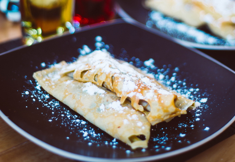 garnish, wellbeing, breakfast, indoors, berkley, freshness, 4K, homemade, united states, foodyeating, table, foods, crepes, dessert, sweets, healthy eating