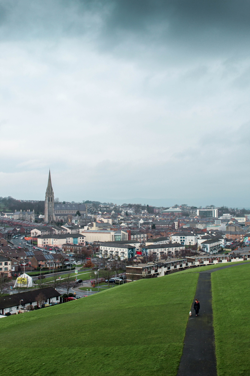 day, londonderry, cloud - sky, grass, nature, united kingdom, moody, city, town, environment, architecture, crowd, religion, canon, building exterior, view