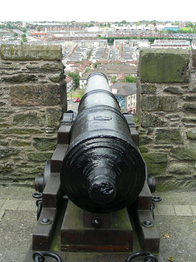 ireland, outdoors, nature, weapon, built structure, metal, the past, history, cityscape, day, fort, wall, stone wall, travel destinations, no people, military