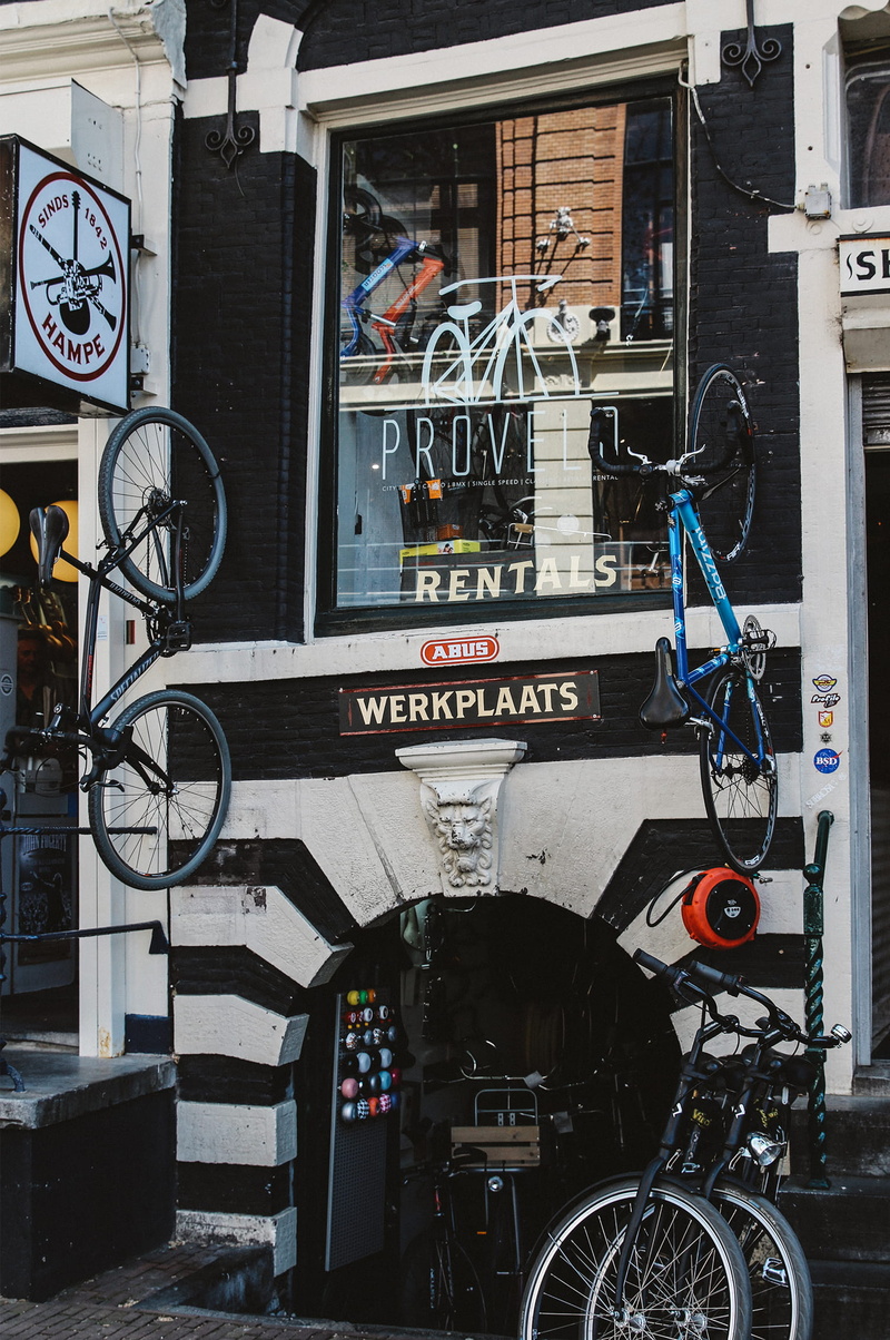 connection, netherlands, amsterdam, stationary, day, shop, holland, city, cycling, 1080P, building, no people, outdoors, window, parking, nature, architecture