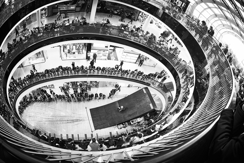 fish-eye lens, travel, black and white, nature, building, tourism, sports, group of people, oc central, event, 5K, real people, people, building exterior