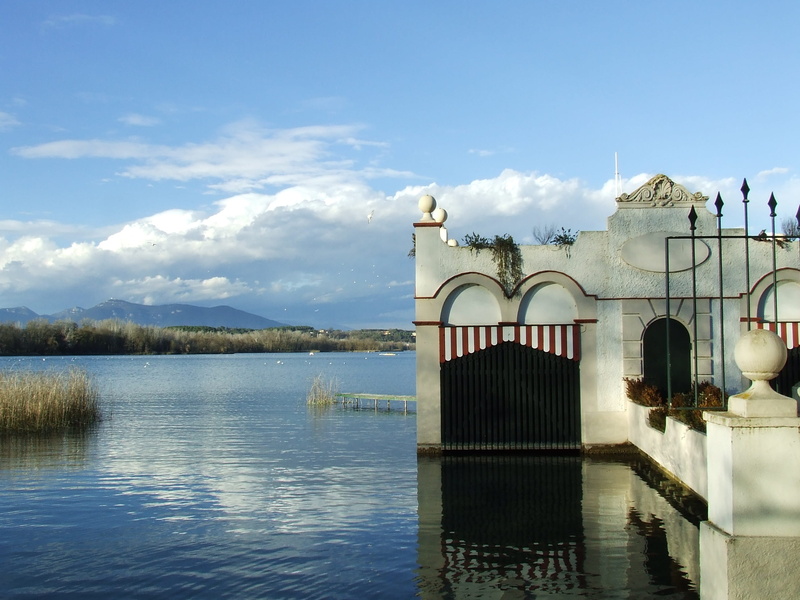 building exterior, arch, 2K, bridge, sky, waterfront, Banyoles, tranquility, travel destinations, scenics - nature, day, rural, beauty in nature, countryside