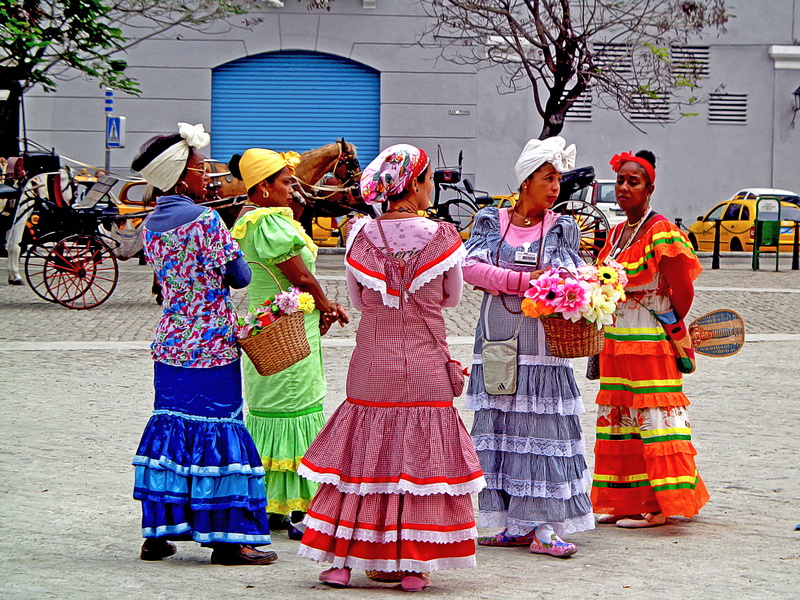 traditional festival, group of people, daytime, santeras, city, standing, people, multi colored, traditions, carnival - celebration event, colorful, men