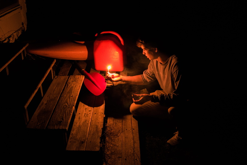 part, one person, fire, black, drink, working, indoors, candle, match, light, long, front, steps, young men, ladder, night, red, stair, long exposure, heat - temperature