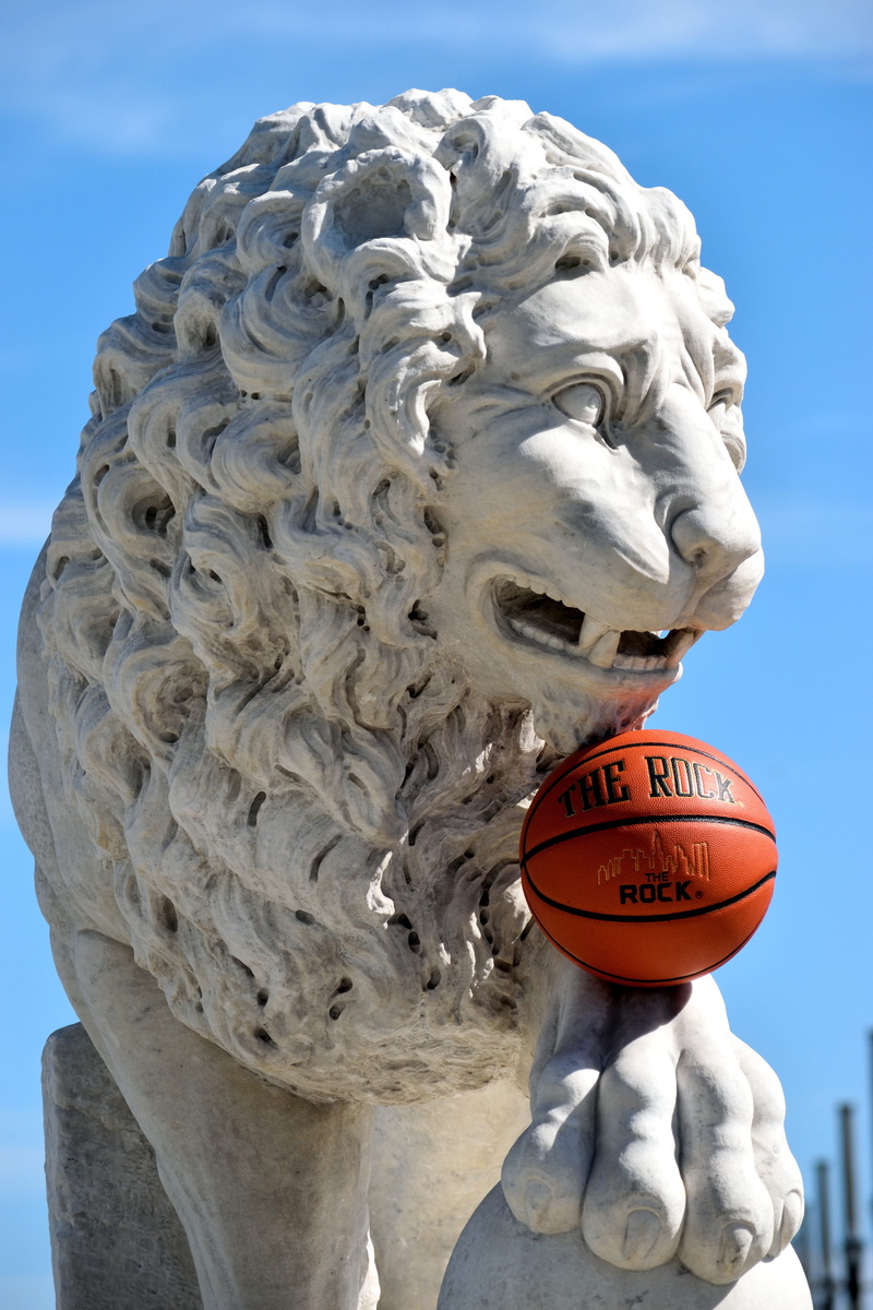 statue, rock, outdoor, outdoors, st, nature, augustine, sunlight, figure, architecture, lion sculpture, focus on foreground, landmark, bridge of lions