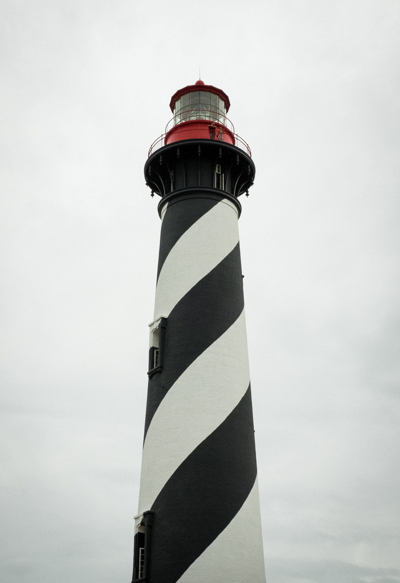 st augustine lighthouse, 4K, safety, low angle view, direction, guidance, st. augustine, lighthouse, sky, architecture, united states, communication, nature