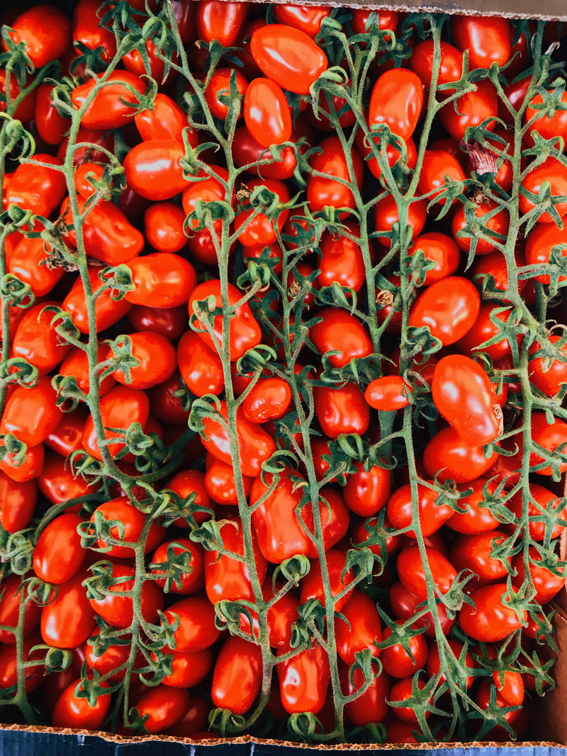 no people, 4K, box, backgrounds, food photography, food and drink, full frame, still life, healthy eating, vegetable, pile, directly above, tomatoes, plant stem