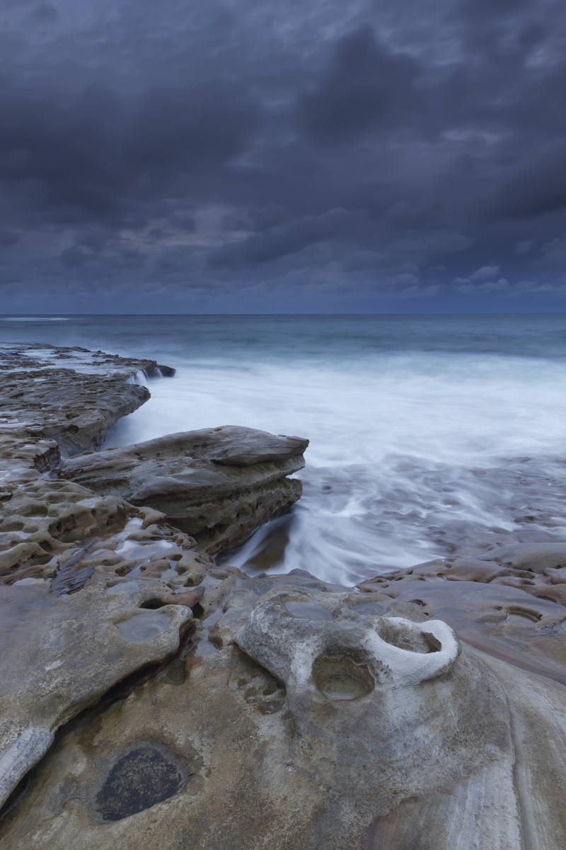 yahoo, water, landscape, time, foggy, Dark clouds, time lapse photography, 5K, rock - Object, lapse, blue, seashore, wave, cloud - Sky, photography, nature