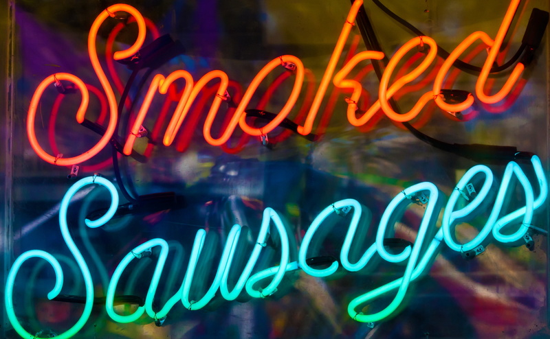 San Mateo, united states, glowing, transparent, smoked sausages, Food and Drink, store window, store, smoked, window, lights, California, close-up, light