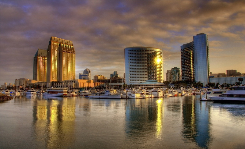 illuminated, transportation, california, san, nature, architecture, outdoors, photo, building exterior, yacht, skyscraper, landscape, marina, san diego