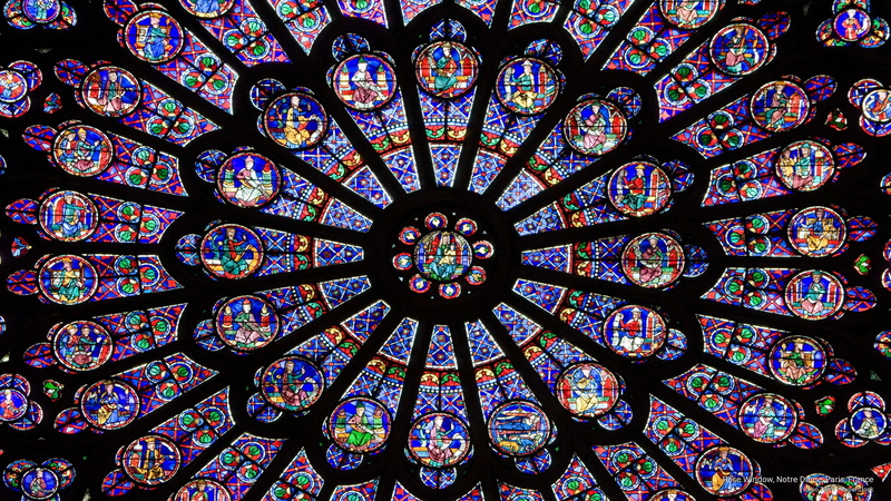 2K, france, Architecture, dame, notre, window, rose, paris