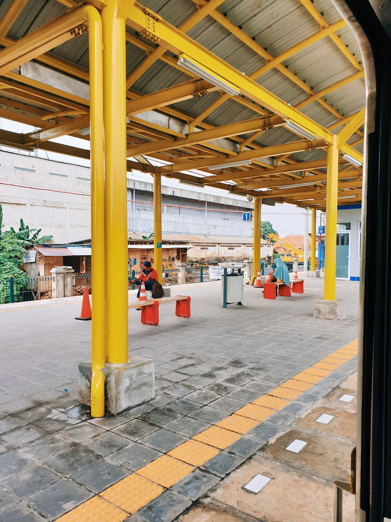 sidewalk, indonesia, floor, empty, near, city, transportation, flooring, public transportation, railroad station platform, urban, handrail, bekasi, walkway