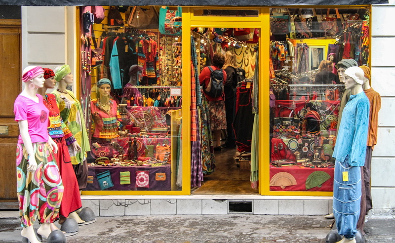 outdoors, group of people, mid adult, real people, choice, colorful, Window, day, people, standing, Mannequins, buying, city, small business, adult, retail