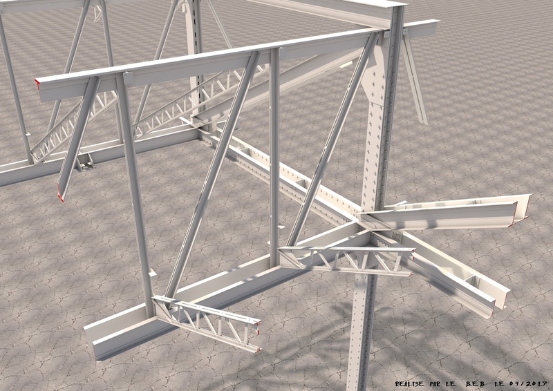 Charpente Eiffel, nature, transportation, building, built structure, outdoor play equipment, empty, Macérienne, 3D, consumerism, railing, sign, 720P, sunlight