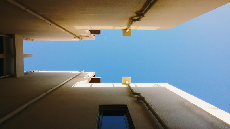 residential district, 4K, singapore, copy space, landscape, day, sunlight, urbanscape, nature, urban, building, outdoors, blue, wall - building feature