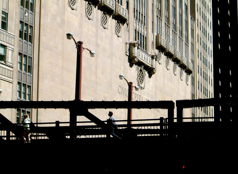 building, urbanscape, mode of transportation, built structure, transportation, 1080P, men, real people, silhouette, day, chicago, city, people, building exterior