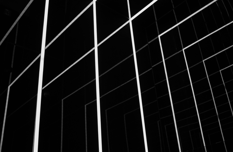 full frame, building, architecure, architecture, illuminated, city, office, low angle view, lines, window, seoul, backgrounds, south korea, 5K, no people