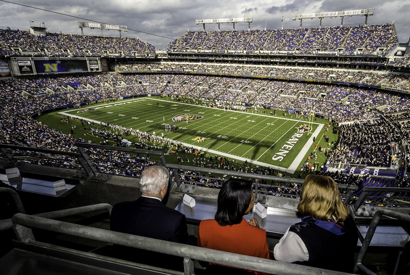 group of people, bank, outdoors, adult, crowd, seat, watching, public domain, women, men, marines, Baltimore, M&T Bank Stadium, unclassified, team sport