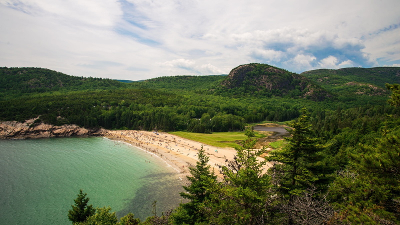 rugged, body, sand, beach, beauty in nature, sea, mountain, travel, eye, Sand, Coastline, tranquility, no people, clouds, bar harbor, non-urban scene, water