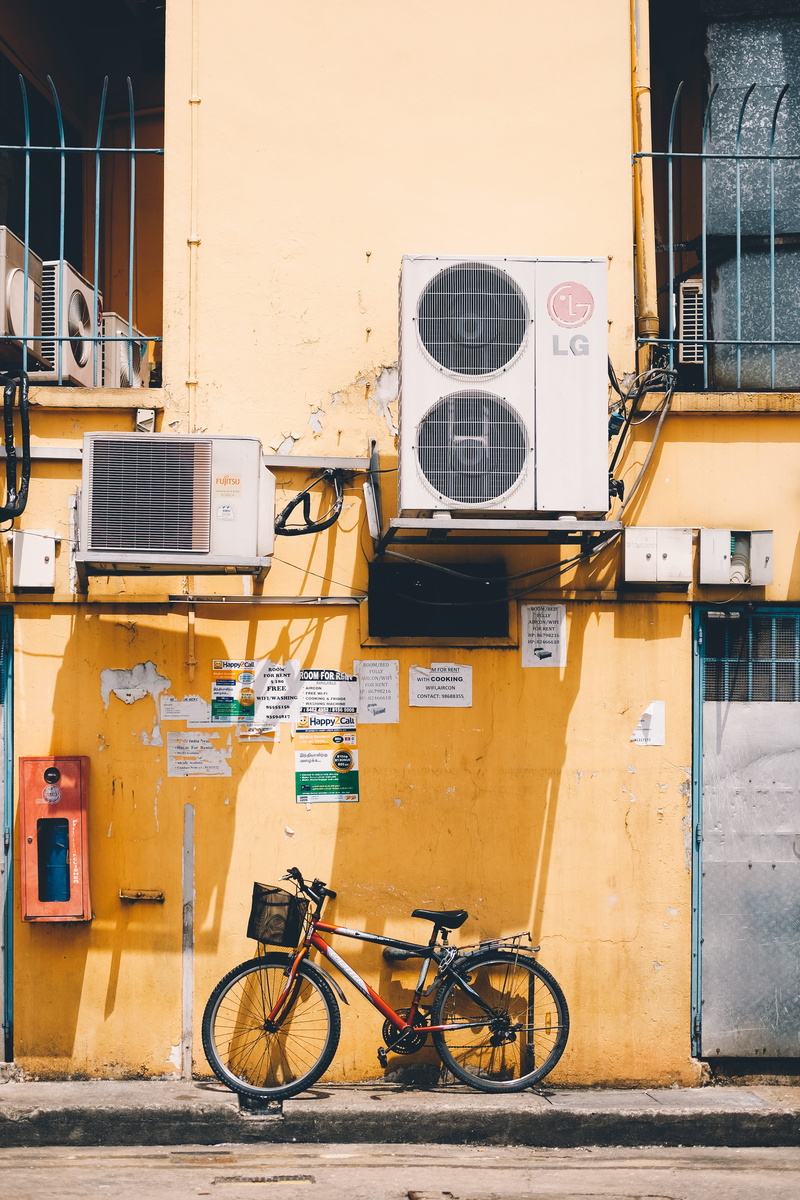 city Life, red, beside, vent, alley, no People, xt20, italy, yellow, building Exterior, afternoon sun, bicycle, outdoors, sidewalk, lg, old, roadside, architecture