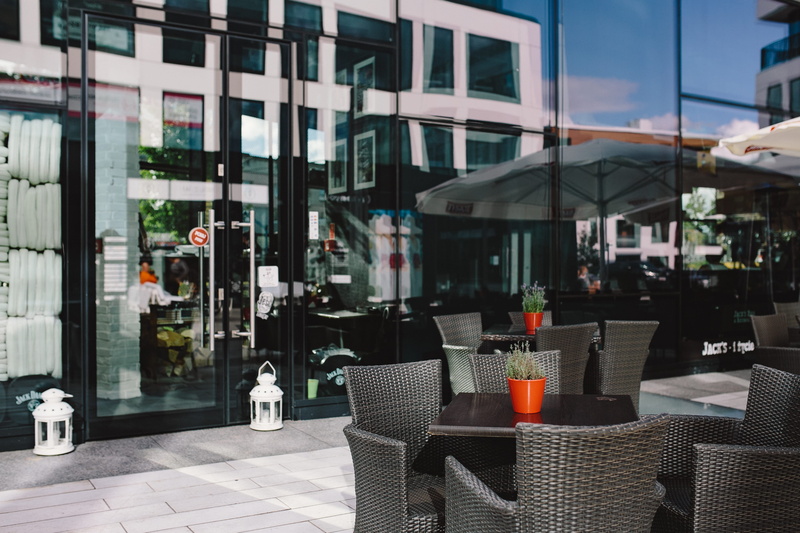 built structure, table, business, s, seat, urban, glass - material, incidental people, building exterior, street, Restaurant, outdoors, Poland, 4K, building