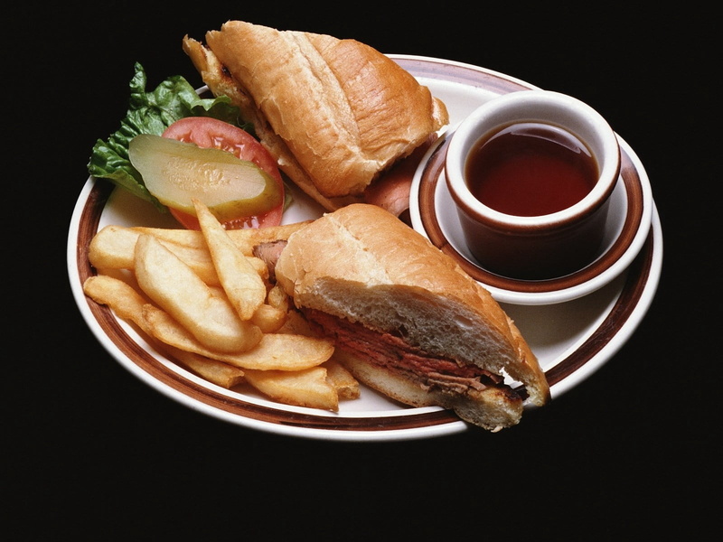 meal, plate, lettuce, ready-to-eat, condiment, no people, lunch, sauce, croissant, 720P, crockery, bun, sandwich, potato, french Fries, studio shot, gourmet