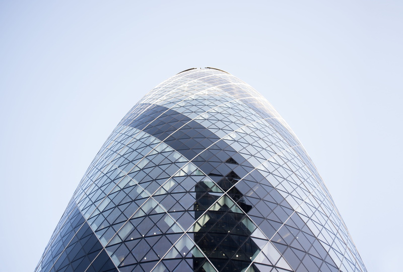 tower, glass - material, modern, low angle view, united kingdom, 30 st mary axe, city, tall - high, outdoors, clear sky, 4K, nature, london, financial district