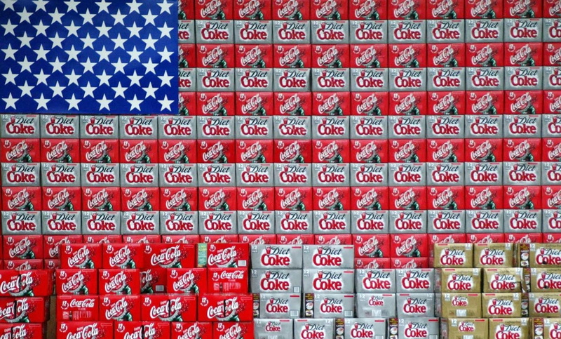 building exterior, wall - building feature, 720P, pattern, no people, script, festival, backgrounds, United States, coke, day, red, architecture, low angle view