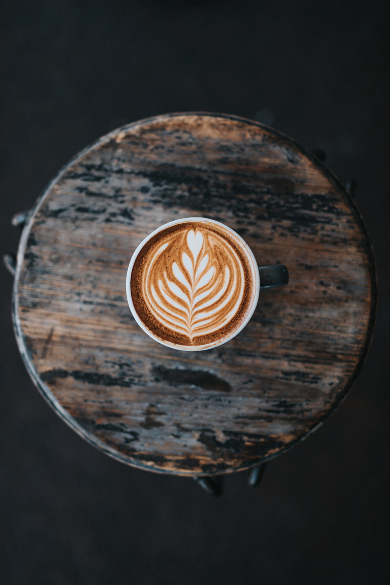 non-alcoholic beverage, backgrounds, drink, caffeine, frothy Drink, latte Art, close-up, 5K, flat white, coffee Cup, coffee table, art, high angle view