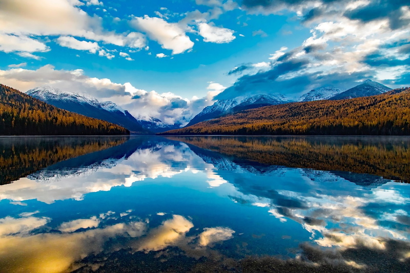 Lake McDonald, Landscape, Glacier National Park, Sky, Earth, Nature, Reflection, Lake, Mountain, 1080P, Cloud