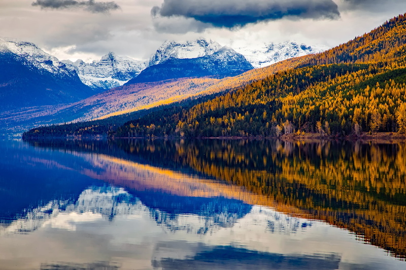 hdr, environment, mountains, mountain range, reflection lake, clouds, nature, outdoors, water, countryside, landscape, lake mcdonald, mountain, rural, 1080P