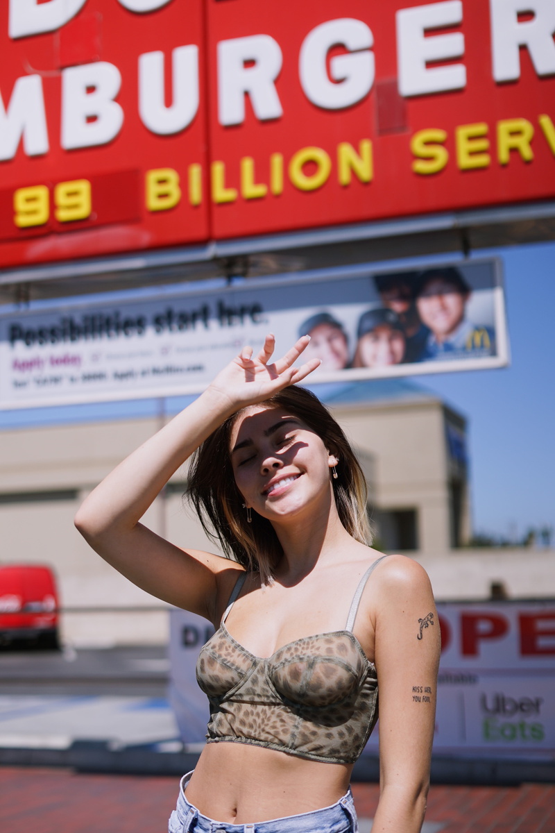 McDonalds, 5K, brunette, model, women, closed eyes, Kaylie Altman