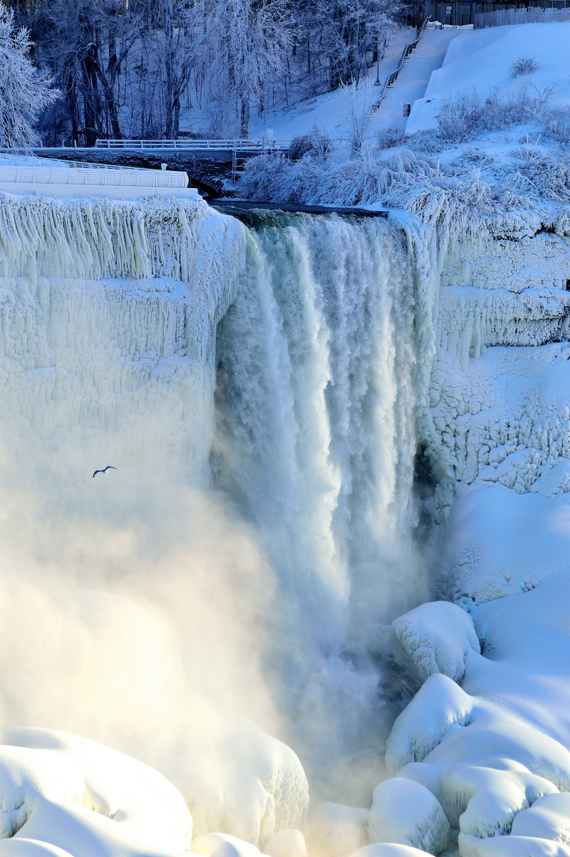 mountain, river, niagara, 5K, icicle, beauty in nature, cold - Temperature, bridal veil falls, flowing water, water, power, landscape, waterfall, flowing